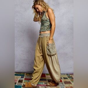 POL Tan Wide Leg Pants